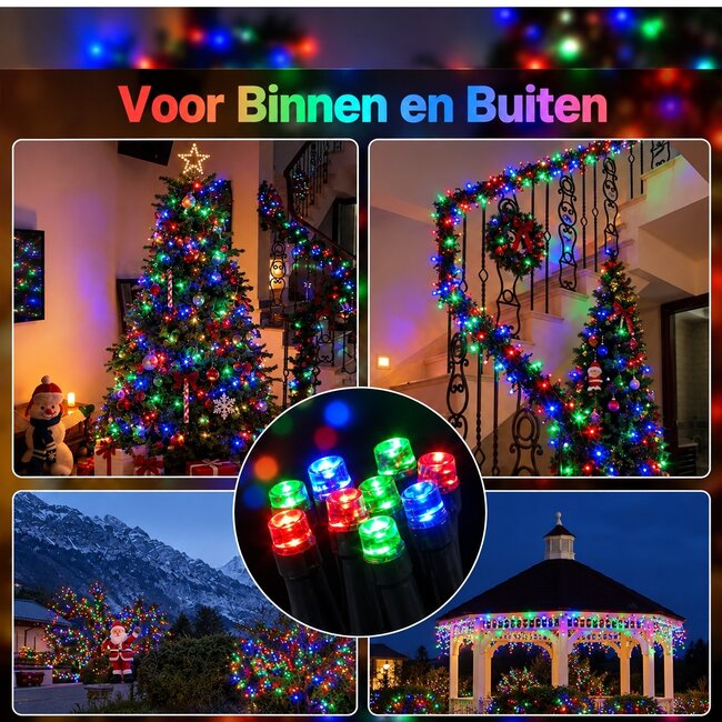 Cluster Kerstverlichting - RGB Gekleurde Lampjes - Voor Buiten