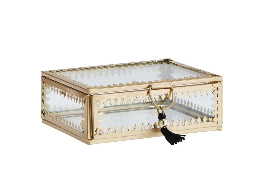 Madam Stoltz Glas Box klein goldrand Verzierung