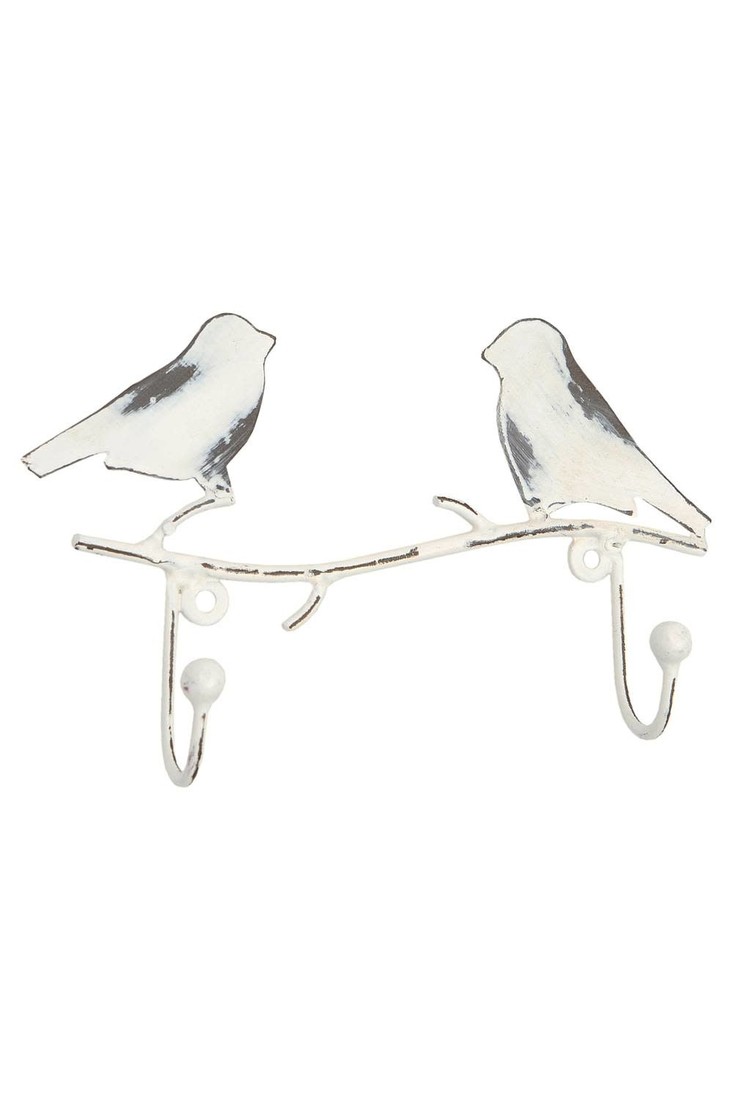 Tranquillo Wandhaken Vogel weiss 2er