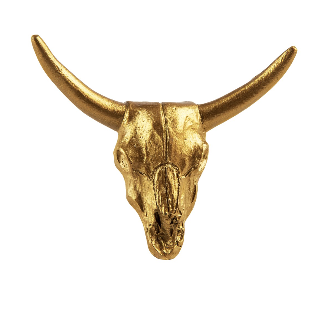 Knauf Büffel Schädel Gold