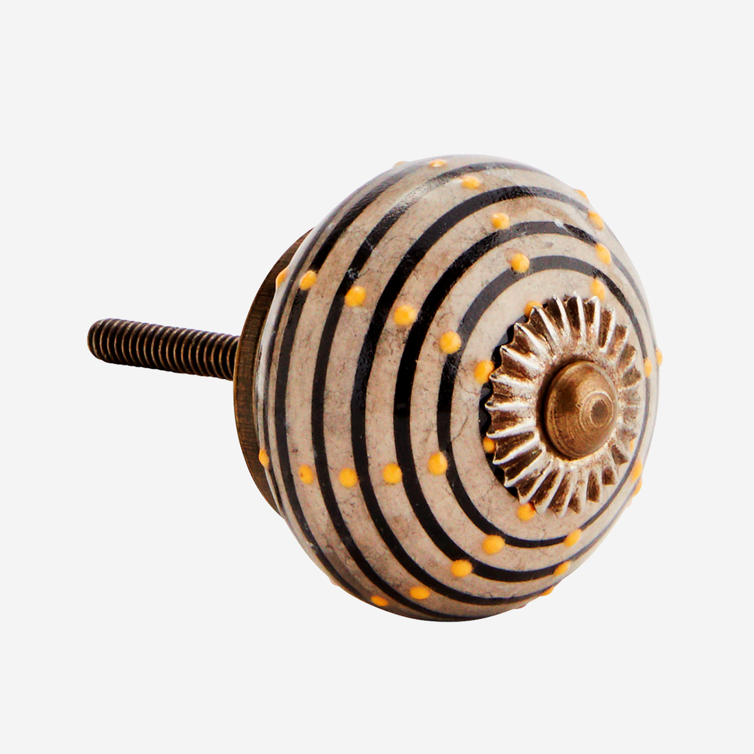 Knauf Spirale beige-schwarz Keramik