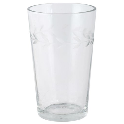 Wasserglas mit Blattmuster