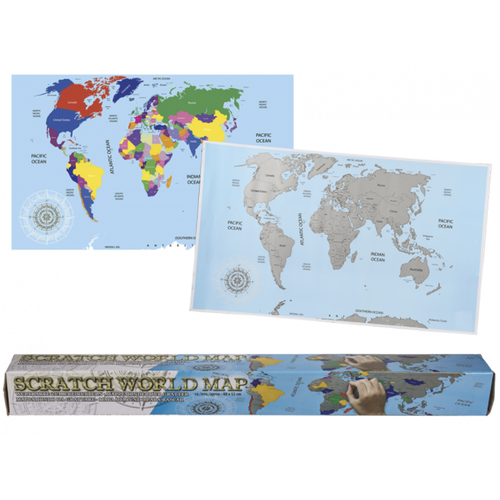 Weltkarte zum Freirubbeln