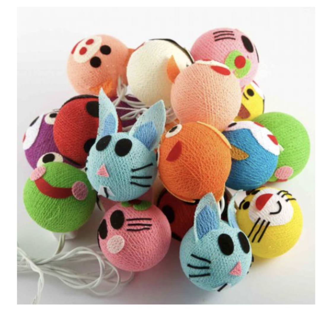 Caracol Lichterkette Cottonball «Kitty and Friends»