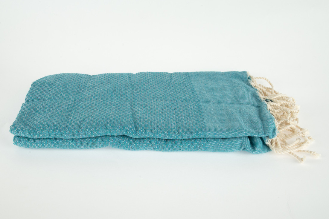 Verre Terre Et Fere Fouta «Nid D'Abeille Uni» türkis & lila