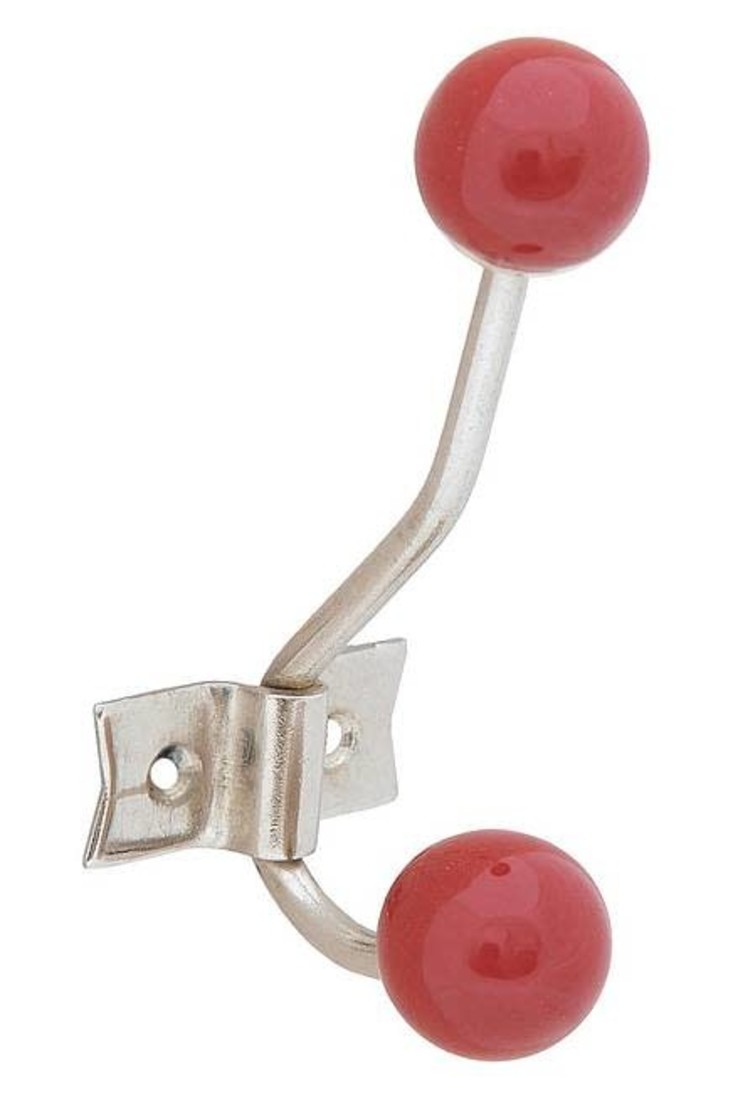 Tranquillo Wandhaken 2er Keramik rot