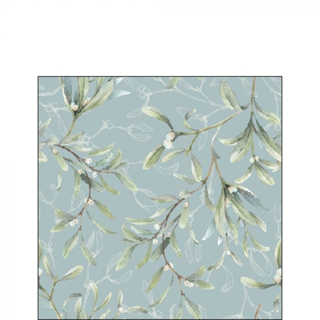 Napkin Mistletoe All over green