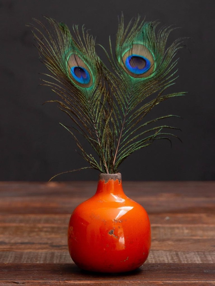 Keramikvase korallenrot