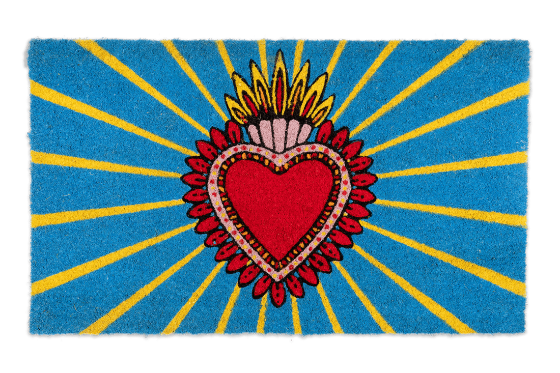 Fussmatte «Milagro Heart» blau