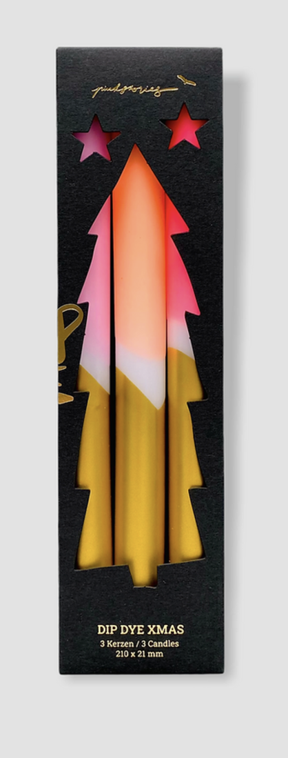 Pink Stories Stabkerzen «Dip Dye X-Mas»