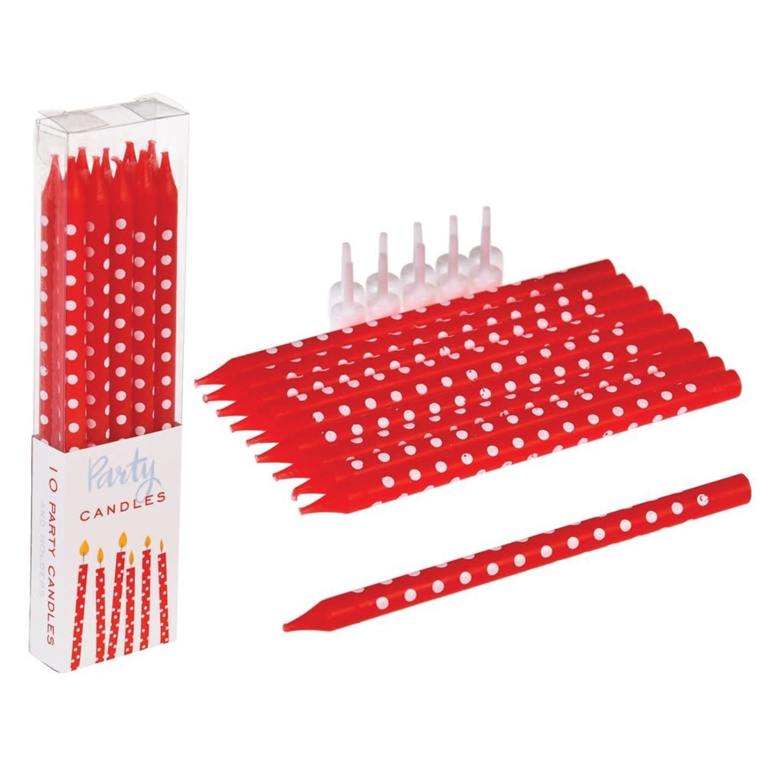 Rex International Kuchenkerzen «Polkadot» rot