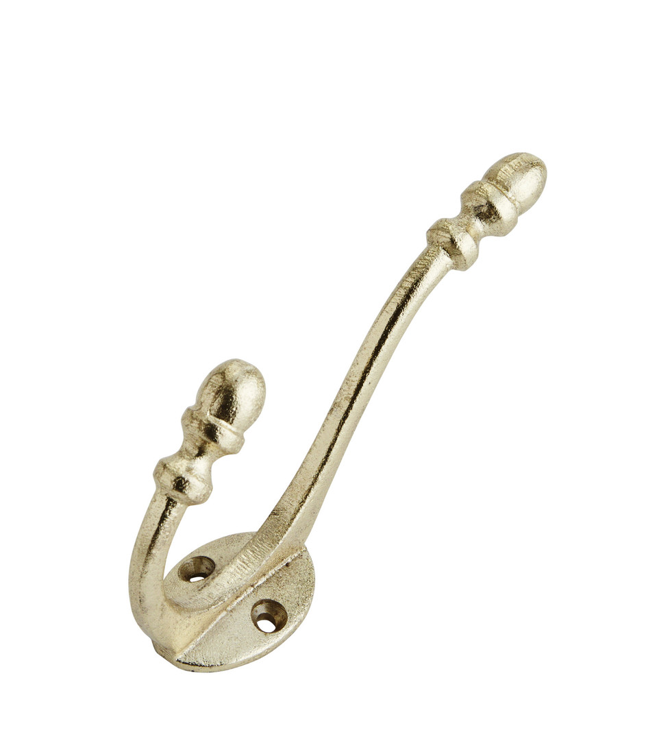 Wandhaken 2er Metall gold
