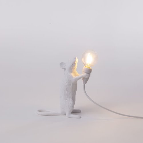 Seletti Designlampe Maus weiss stehend