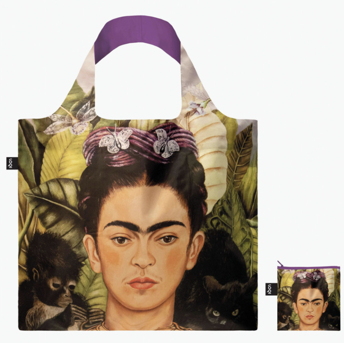 Falttasche Frida Kahlo violett