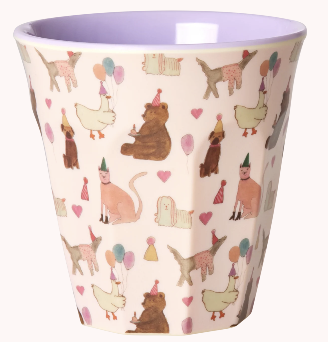 Rice Melaminbecher «Animalparty» lavendel