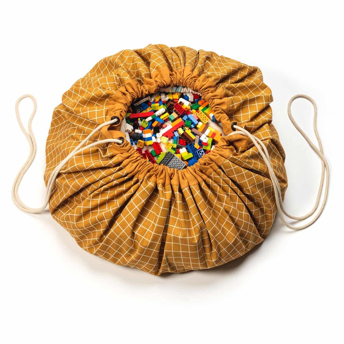 Play & Go Play & Go Tasche- und Spielmatte «Grid mustard»