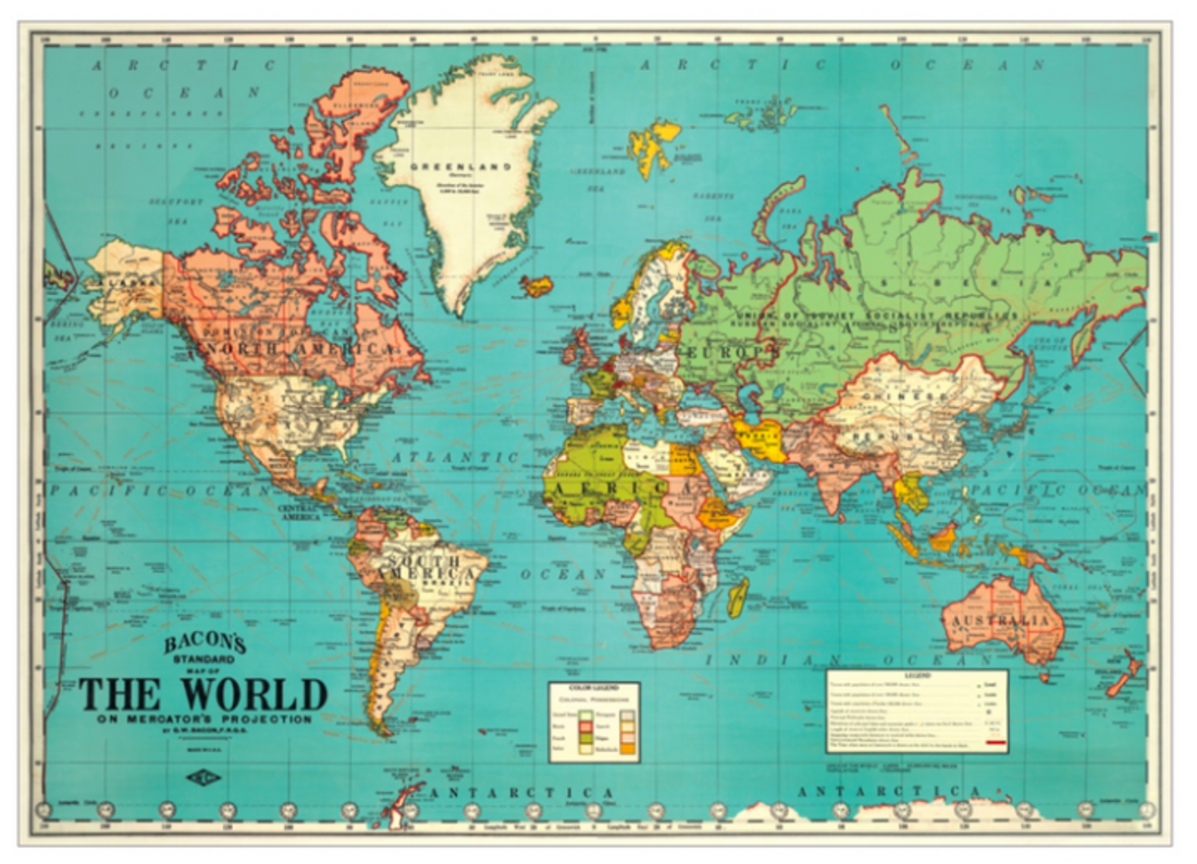 Cavallini Paper Poster «World 3»