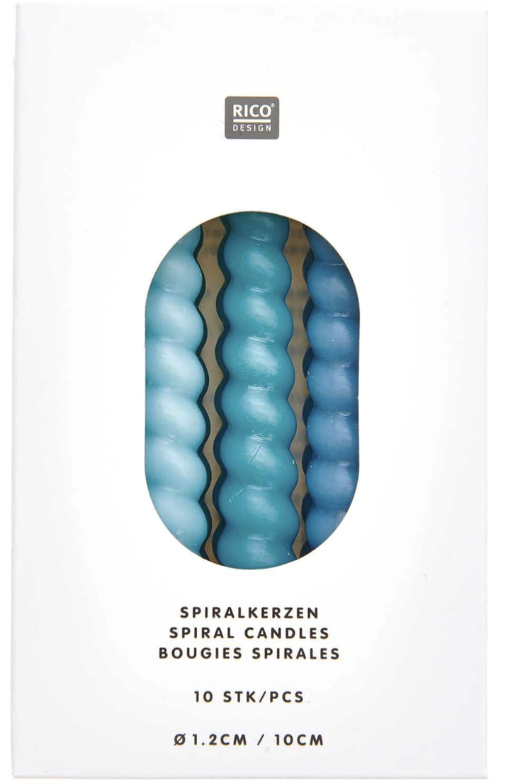 Rico Kuchenspiralkerzen blau Mix