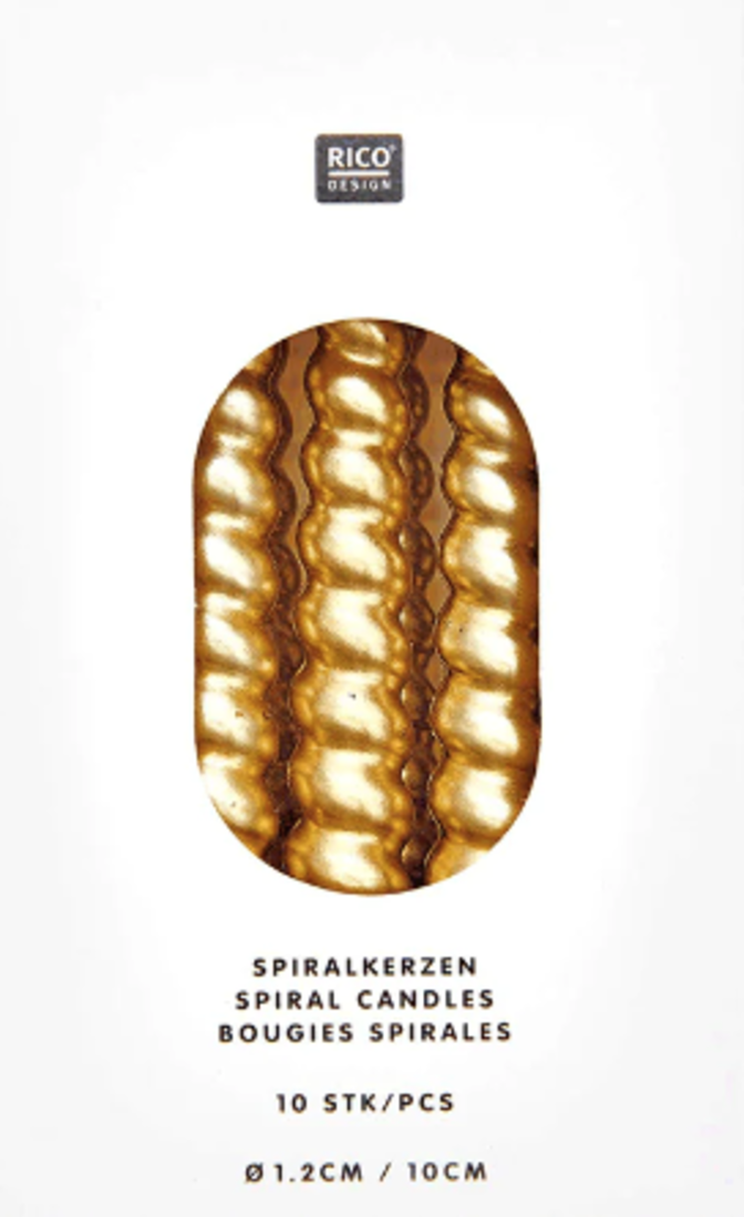 Rico Kuchenspiralkerzen gold