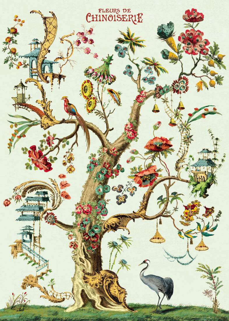 Cavallini Paper Poster «Fleurs de Chinoiserie»