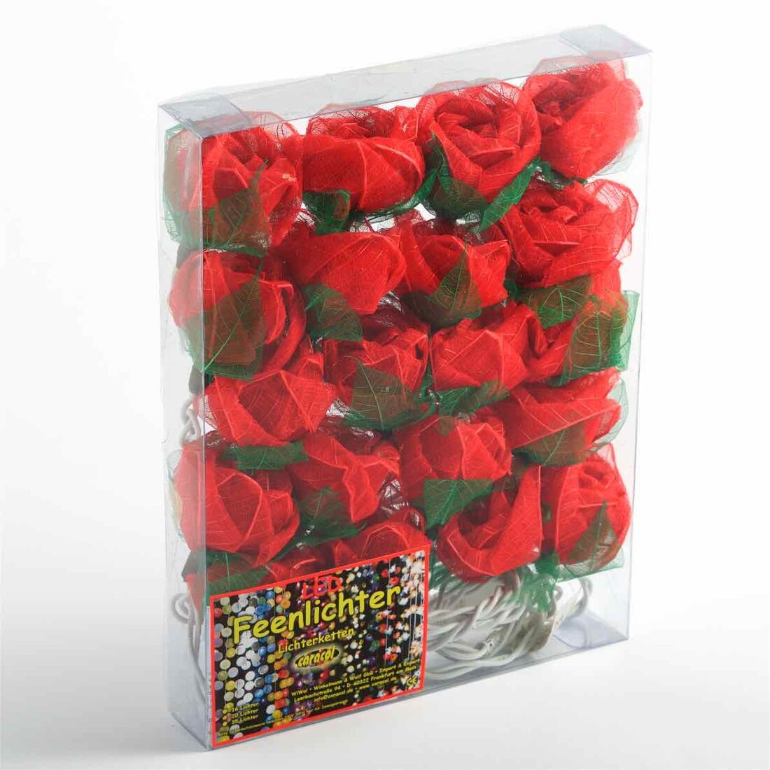 Lichterkette Rosen rot 20L
