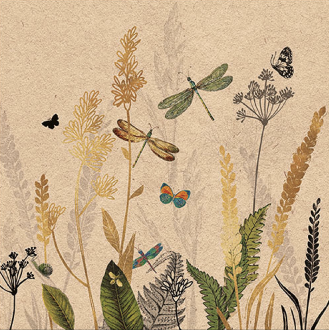 Papierservietten Libellen & Schmetterlinge