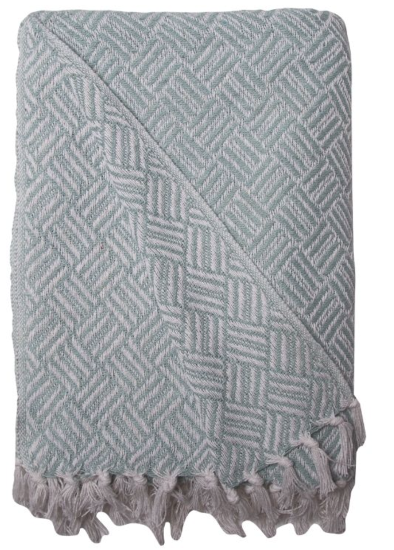 Plaid salbeigrün-weiss