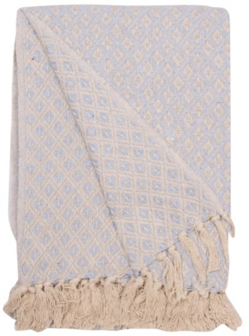 Plaid hellblau-beige