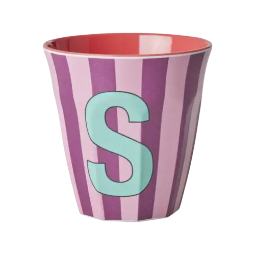 Rice Melaminbecher S «Stripes» hellblau