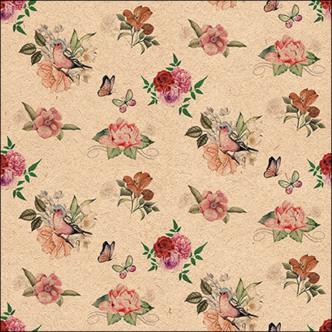 Papierservietten nostalgische Blumen