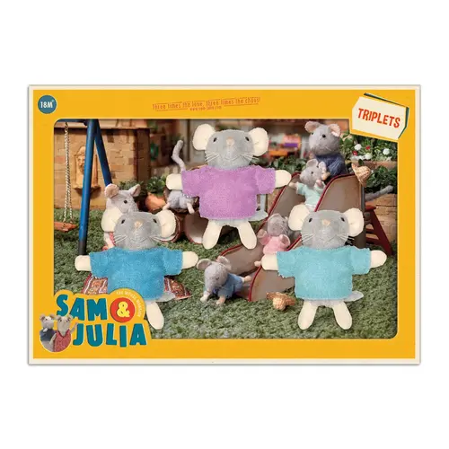 Mäusehaus Sam&Julia Plüsch Maus Drillinge