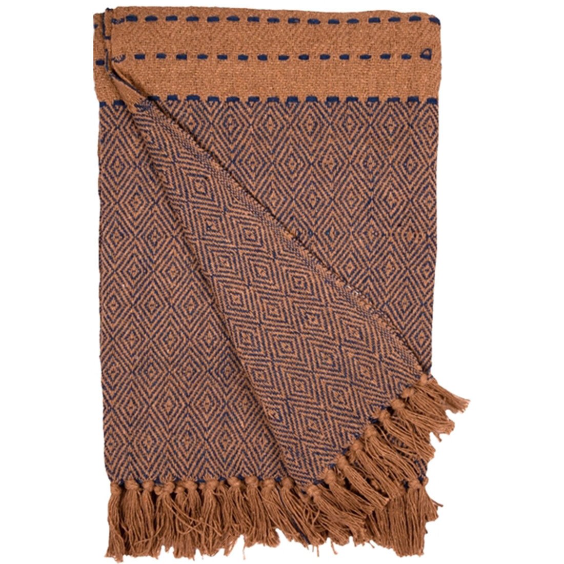 Decke blau-beige