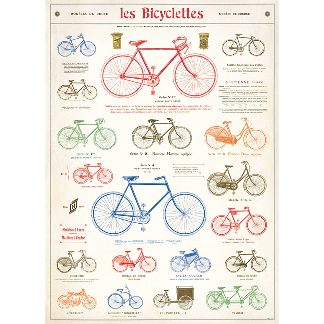Cavallini Paper Poster «Bicyclettes»