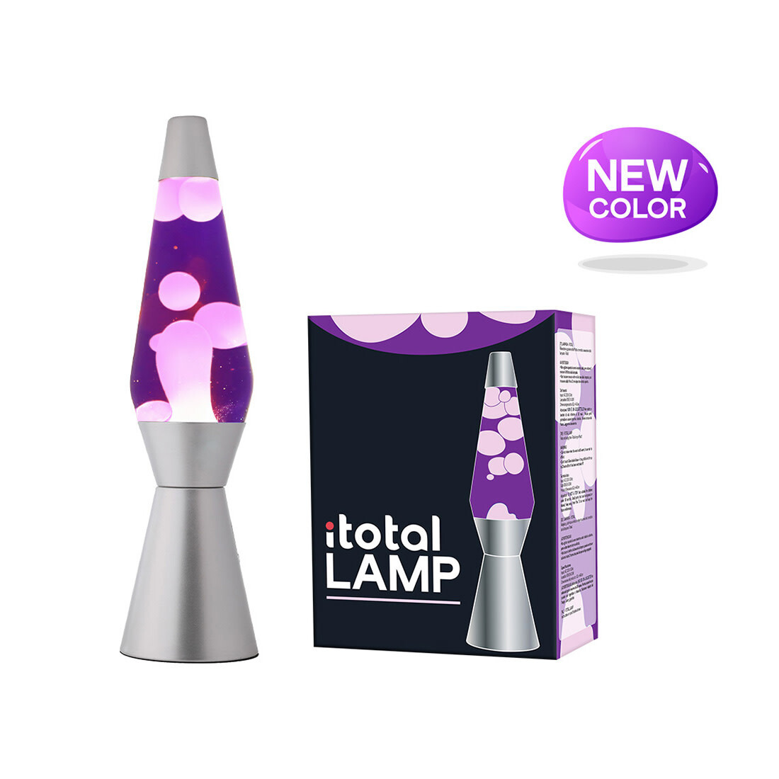 iTotal Lavalampe violett-weiss