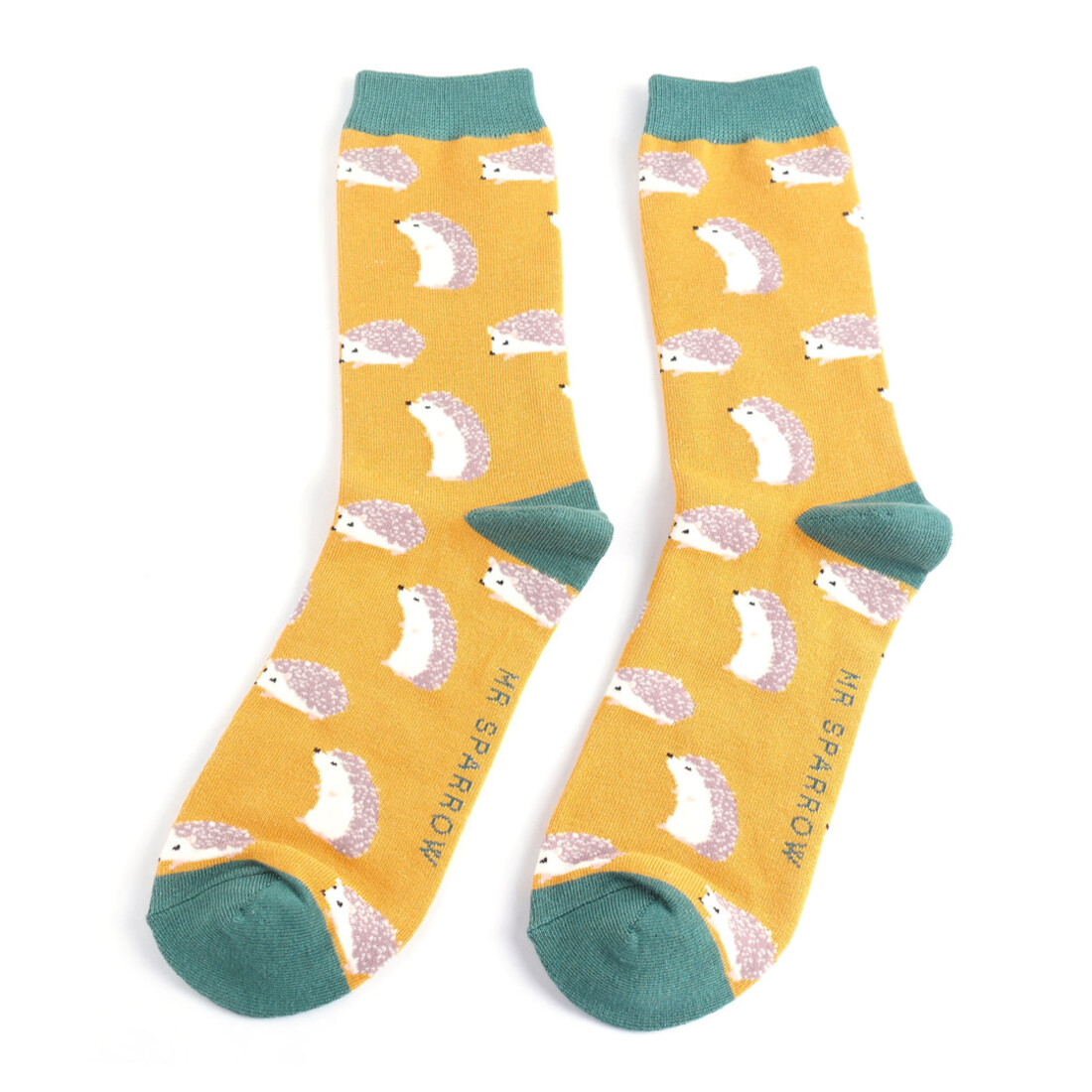 Miss Sparrow Socken 40-45 Igel senfgelb