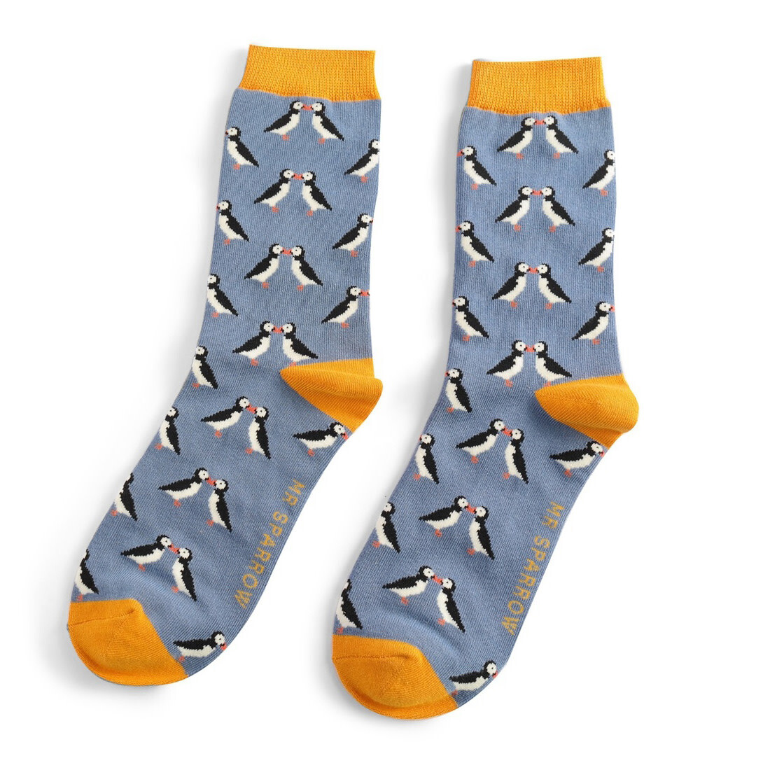 Miss Sparrow Socken 40-45 Küssende Pinguine denim