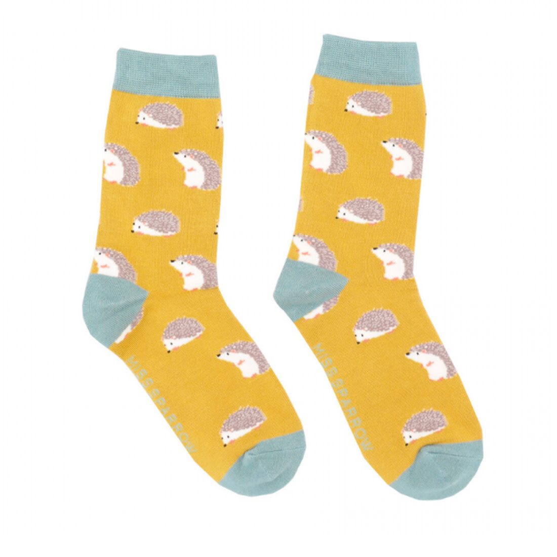 Miss Sparrow Socken 36-41 Igel senfgelb