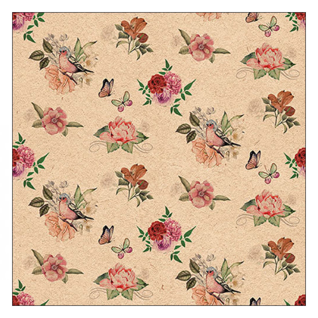 Papierservietten nostalgische Blumen