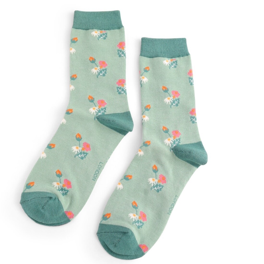 Miss Sparrow Socken 36-41 Blumen eierschale