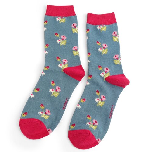 Miss Sparrow Socken 36-41 Blumen denim