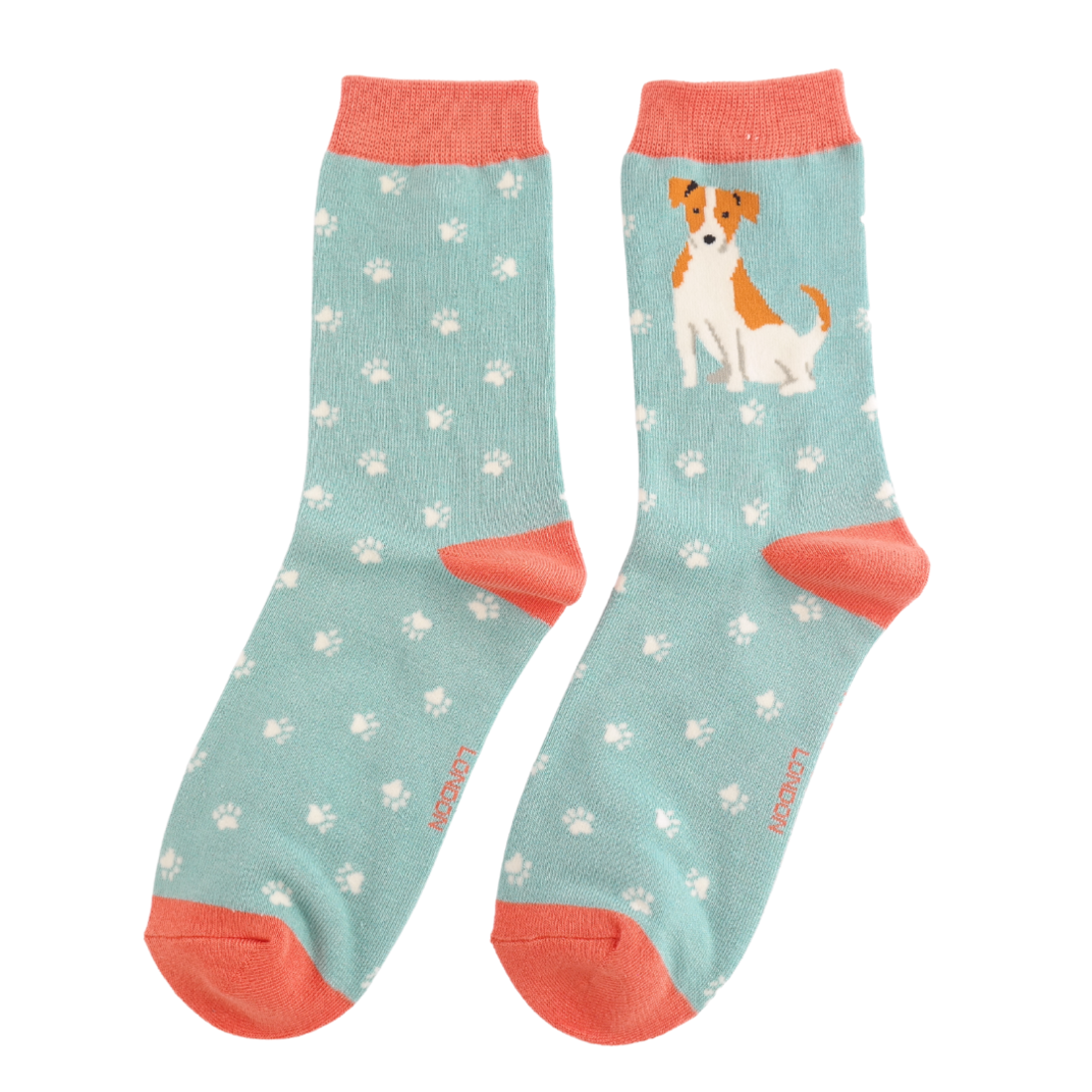 Miss Sparrow Socken 36-41 «Jack Russells» eierschale