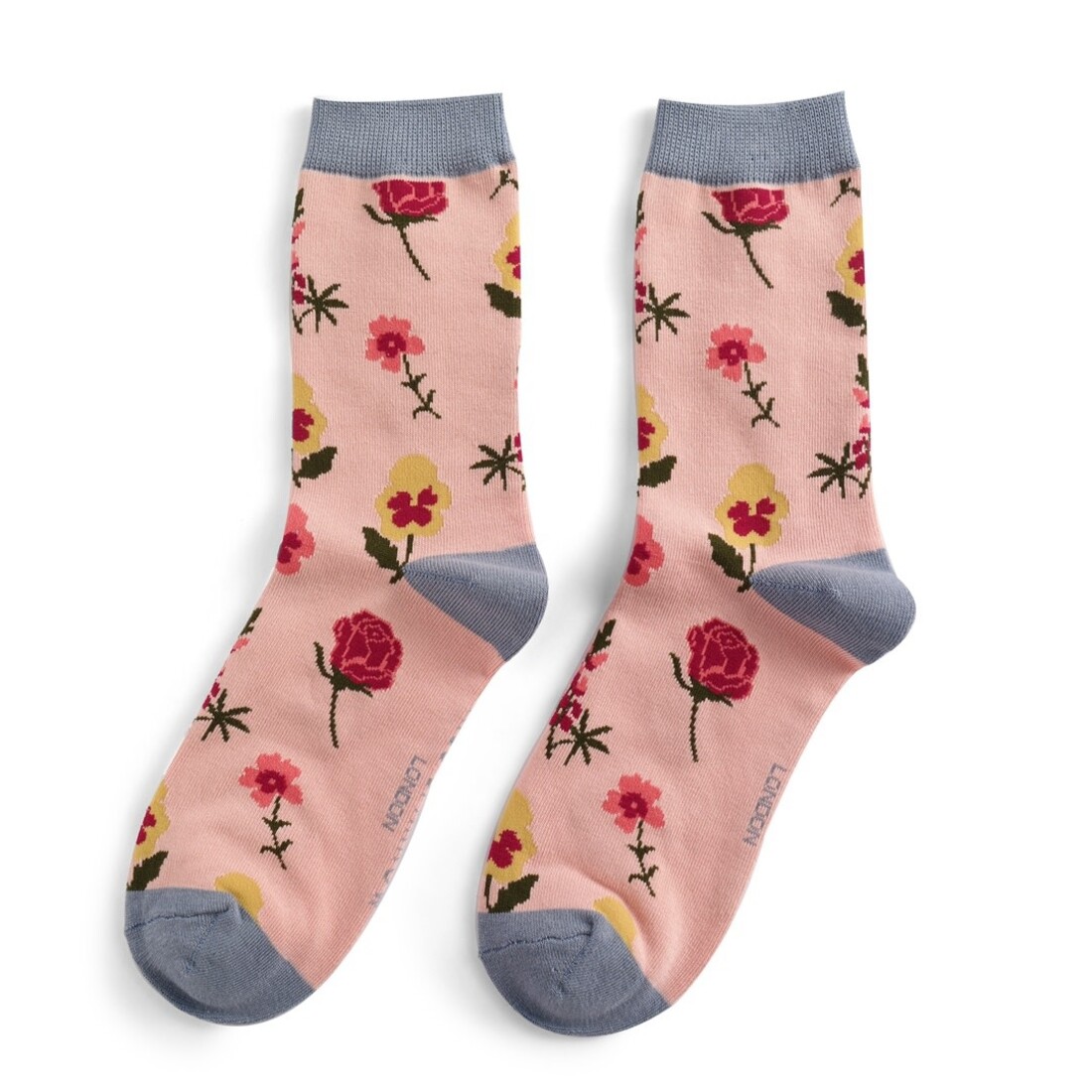 Miss Sparrow Socken 36-41 Botanik-Studie altrosa