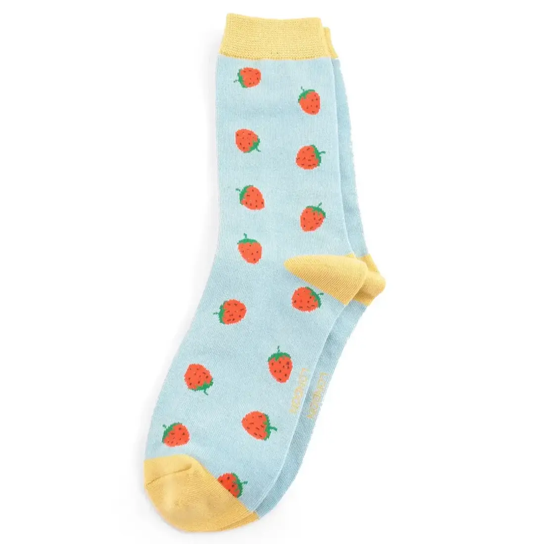 Miss Sparrow Socken 36-41 Erdbeeren himmelblau