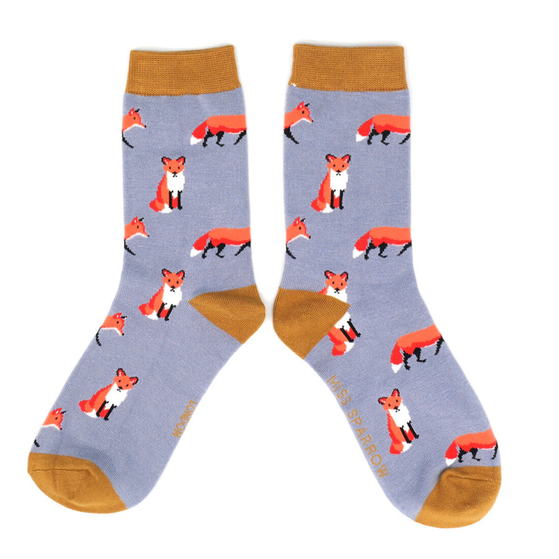 Miss Sparrow Socken 36-41 Füchse pulverblau