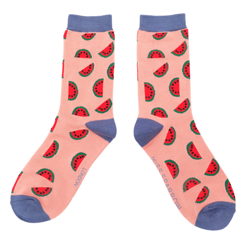 Miss Sparrow Socken 36-41 Wassermelonen dunkelrosa