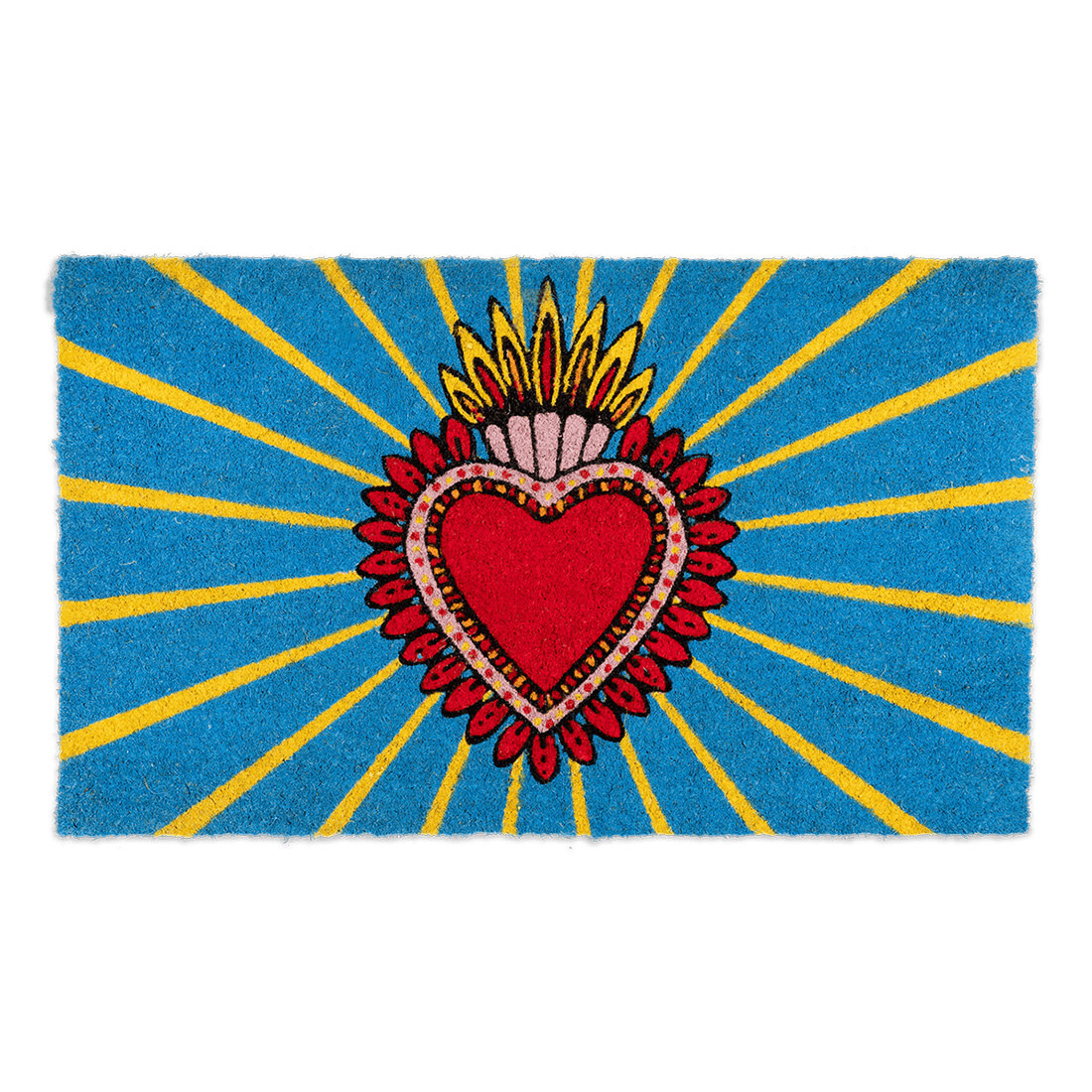 Kitsch Kitchen Fussmatte «Milagro Heart» blau