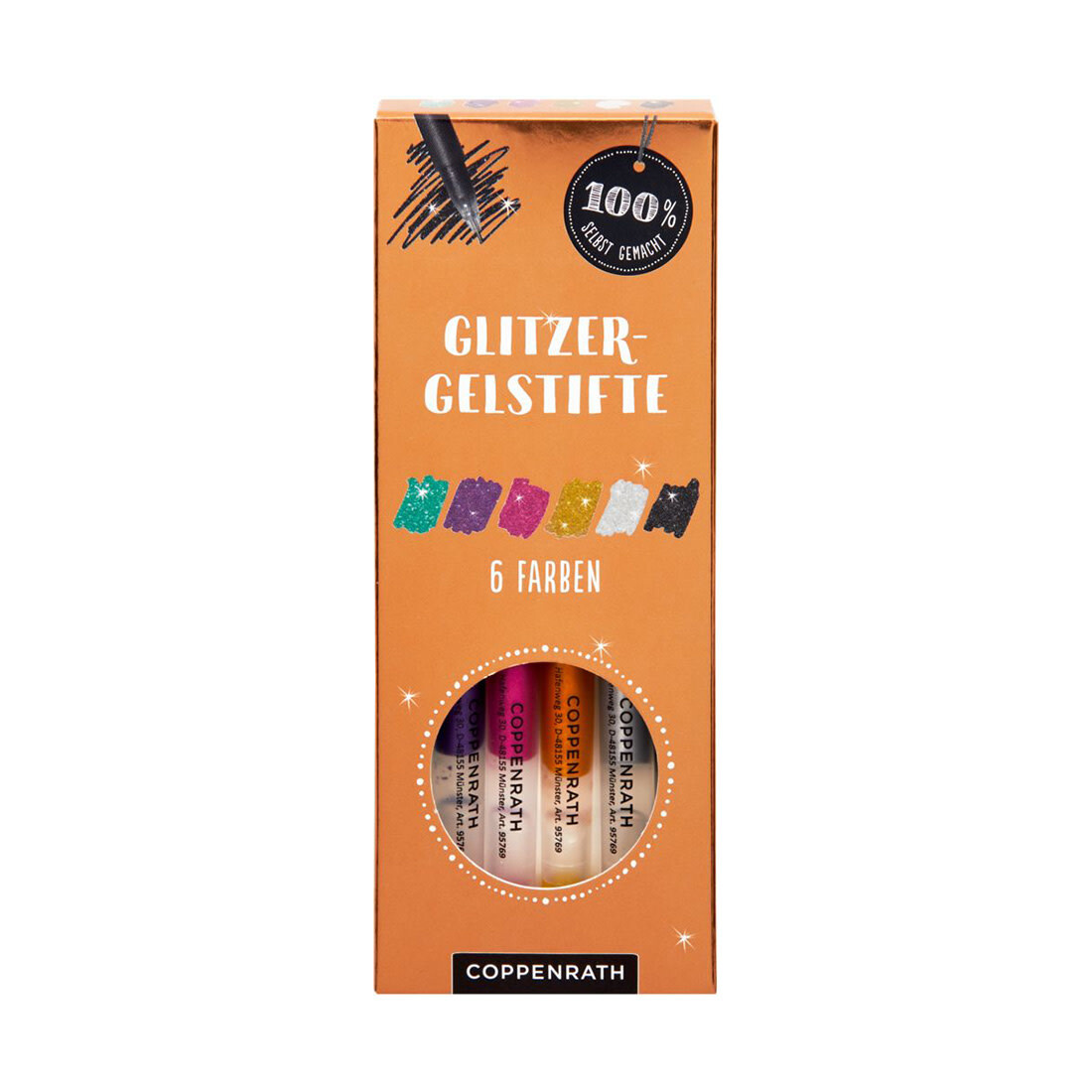 Glitzer Gelstifte mit 6 Farben