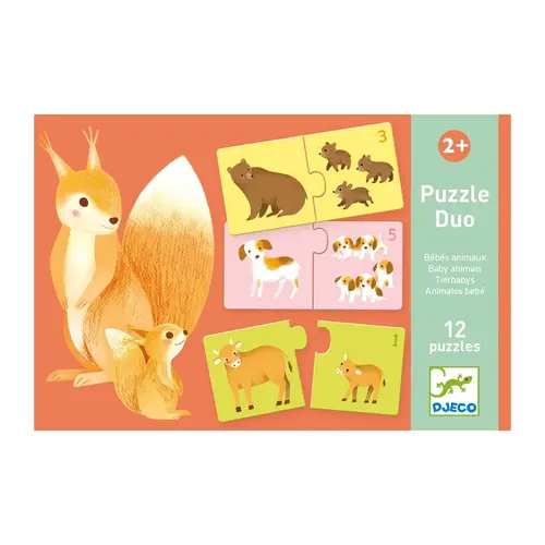 Djeco Puzzle Duo Tierbabys