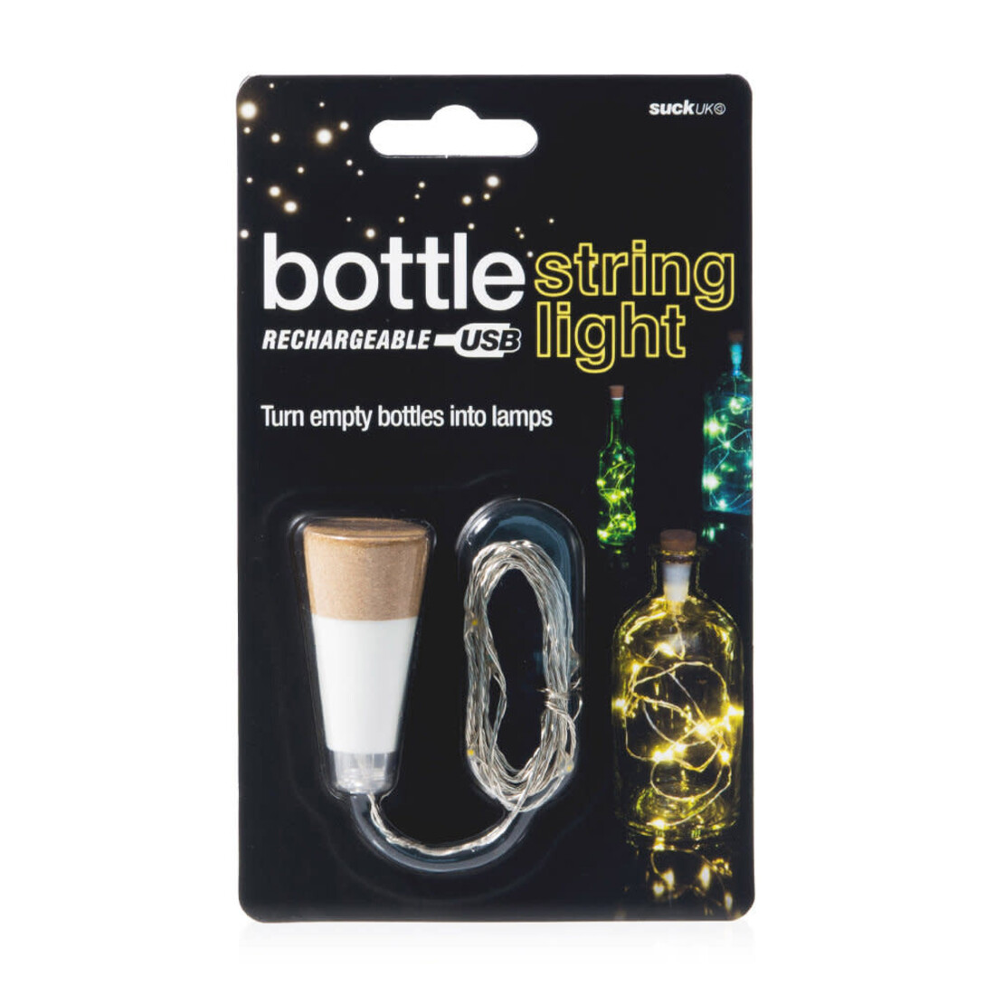 Flaschenlichterkette warmweiss