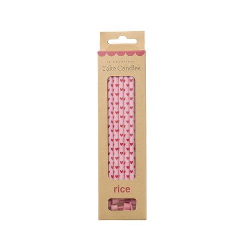 Rice Kuchenkerzen Herzen pink